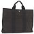 Hermès Sac à main HERMES Her Line MM Canvas Gris Argent Auth 202502A Marron Argenté