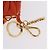 Miu Miu Sword Wallet Matelassé mit Leder-Charm Orange Goldfarben Auth 167697M - Ansicht 14