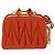 Miu Miu Sword Wallet Matelassé mit Leder-Charm Orange Goldfarben Auth 167697M - Ansicht 2
