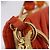 Miu Miu Sword Wallet Matelassé mit Leder-Charm Orange Goldfarben Auth 167697M - Ansicht 9