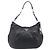 Bolsa de Ombro PRADA em Couro Preta Prata BR4519 Auth am12738V Preto - vista 2
