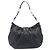 Bolsa de Ombro PRADA em Couro Preta Prata BR4519 Auth am12738V Preto - vista 3