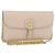 Christian Dior Dior Bobby Chain Shoulder Wallet Leather Beige Gold Auth LN085M