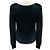 Dries Van Noten Schwarzer flauschiger Pullover mit langen Ärmeln und V-Ausschnitt - Ansicht 3