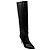 Paris Texas Black Embossed Leather High Heeled Tall Boots