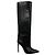 Paris Texas Black Embossed Leather High Heeled Tall Boots - view 2