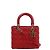 Autre Marque Dior Lady Dior Cannage Leather 2Way Handbag Red Rosso