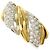 Autre Marque Anello fede elegante con diamanti in platino e oro giallo D'oro