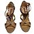 Sandali con tacco Albano in pelle marrone e beige