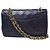Chanel Vintage Classic Double Flap Quilted Lambskin Medium Bleu Marine - vue 2