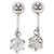 Autre Marque Pendientes de clip de platino PT900 con diamantes