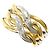 Autre Marque Ehering aus 18K Gelbgold und Platin mit Diamant Golden