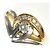 Autre Marque Anello fede in oro giallo 18K e platino con diamante D'oro