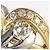Autre Marque Anello fede in oro giallo 18K e platino con diamante D'oro - vista 2