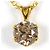 Autre Marque Collar de oro amarillo 24K con diamante marrón Castaño Dorado