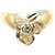 Autre Marque Anello fede in platino PT900 e oro giallo 18K con diamanti D'oro