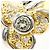 Autre Marque Anello fede in platino PT900 e oro giallo 18K con diamanti D'oro - vista 4