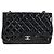 Chanel Vintage Classic Double Flap Quilted Patent Medium Schwarz