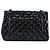 Chanel Vintage Classic Double Flap Quilted Patent Medium Schwarz - Ansicht 2