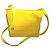 Charles Jourdan BORSA in bellissimo CUOIO giallo e Sottile Tracolla CON una CINTURA Sottile e lunga piccoli piedini in ottone dorato