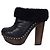 Botines Miu Miu de cuero negro con tacón bloque de madera Talla 36 De segunda mano