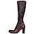 Botas altas Prada de piel marrón con bordado en la puntera, Talla 35.5, De segunda mano