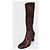 Botas altas Prada de piel marrón con bordado en la puntera, Talla 35.5, De segunda mano - vista 3