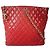 Chanel Bolso Tote de Piel Acolchada Rojo Roja