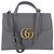 Gucci Borsa a tracolla e a mano 2 vie Marmont con patta in pelle grigia Grigio