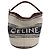 Céline Borsa a tracolla Teen Bucket 16 in tela jacquard e pelle Beige - vista 3