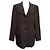 DKNY Brown Wool Blend Jacket with Black Stripes