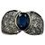 Autre Marque Anillo de oro blanco con zafiro y diamantes Azul