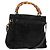 GUCCI Bamboo Hand Bag Suede 2way Black 002 2058 0508 0