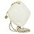 CHANEL Bolso de Hombro con Cadena de Piel de Cordero Blanco Oro CC