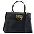 Salvatore Ferragamo Gancini Hand Bag Leather 2way Navy Gold