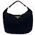Borsa Prada in Tessuto con logo triangolare in metallo Nero