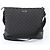 Bolsa de Ombro Gucci em Lona GG e Couro Preto