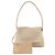 Bolso de hombro de piel perforada Gucci Beige