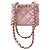 Timeless Borsa Shopping Tote Chanel CC Logo Matelasse Lambskin Chain Rosa - vista 11