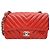 Bolso Chanel Classic Flap de charol rojo chevron Roja