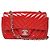 Bolso Chanel Classic Flap de charol rojo chevron Roja - vista 2