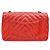 Bolso Chanel Classic Flap de charol rojo chevron Roja - vista 5