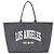 ANINE BING Leo canvas tote Paris University - grey washed Grigio