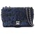 Borsa a tracolla Chanel Mini Matelassé 20 Nero Blu