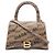 Borsa Balenciaga Hourglass Small 2-Way Marrone Nero