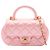 Bolsa de Ombro 2-Way Chanel Matelassé com Alça de Mão Rosa