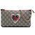 Pochette a catena Gucci Beige GG Supreme con cuore ricamato