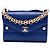 Chanel Blue Small Studded Chevron Calfskin Envelope Double Flap Blau