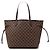 Louis Vuitton Brown Damier Ebene Neverfull MM Castaño