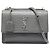 Autre Marque Saint Laurent Gray Medium Croc Embossed Leather Monogram Sunset Crossbody Marrone